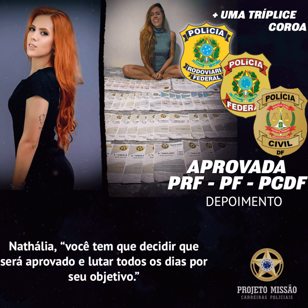 Nathalia aprovada pf prf pcdf projeto missao 1