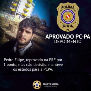 Pedro Filipe aprovado concurso pcpa